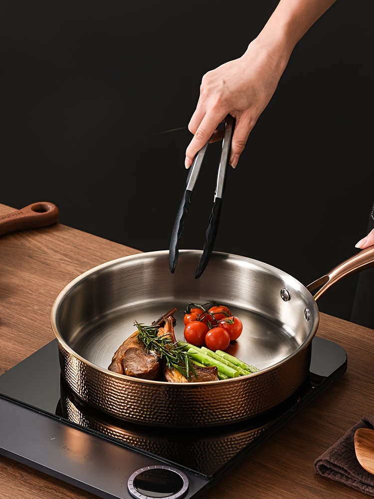 1pc premium 304 stainless steel frying pan 26cm 10 24in with lid safe works on all cooktops nonstick scratch resistant professional quality steak pot details 3