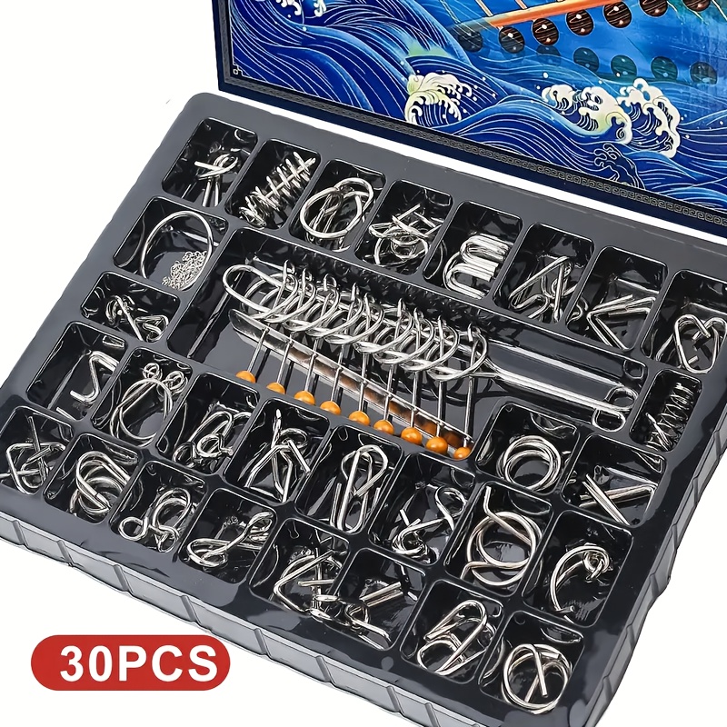 30pcs puzzle unlocking puzzle set lu ban lock hole   lock nine chain reverse thinking benefits intelligence   0