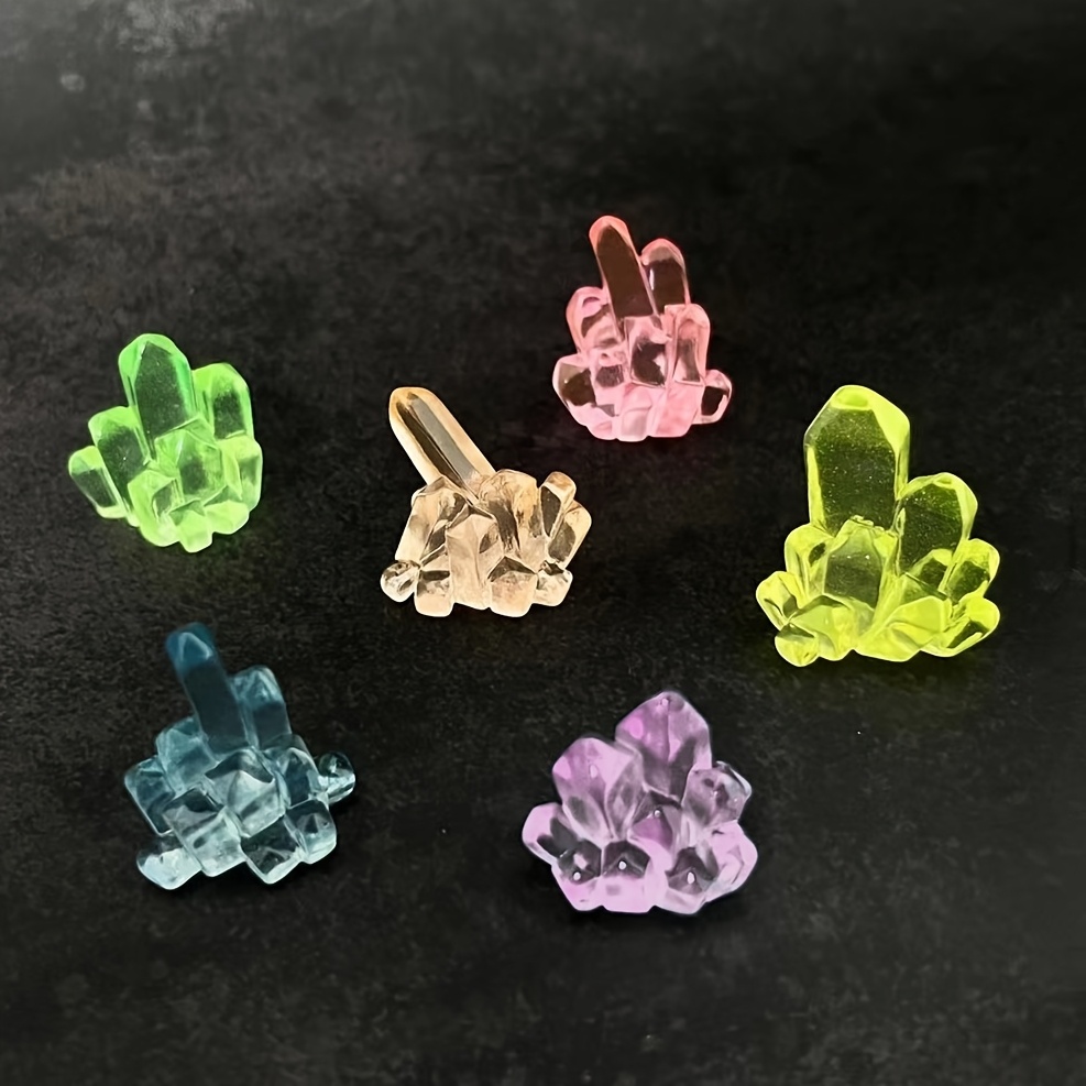 6pcs Acrylic Crystal Cluster Miniature Set For D&d, Wargames & Pathfinder - Perfect For Tabletop Rpgs, Terrain, Scatterplot