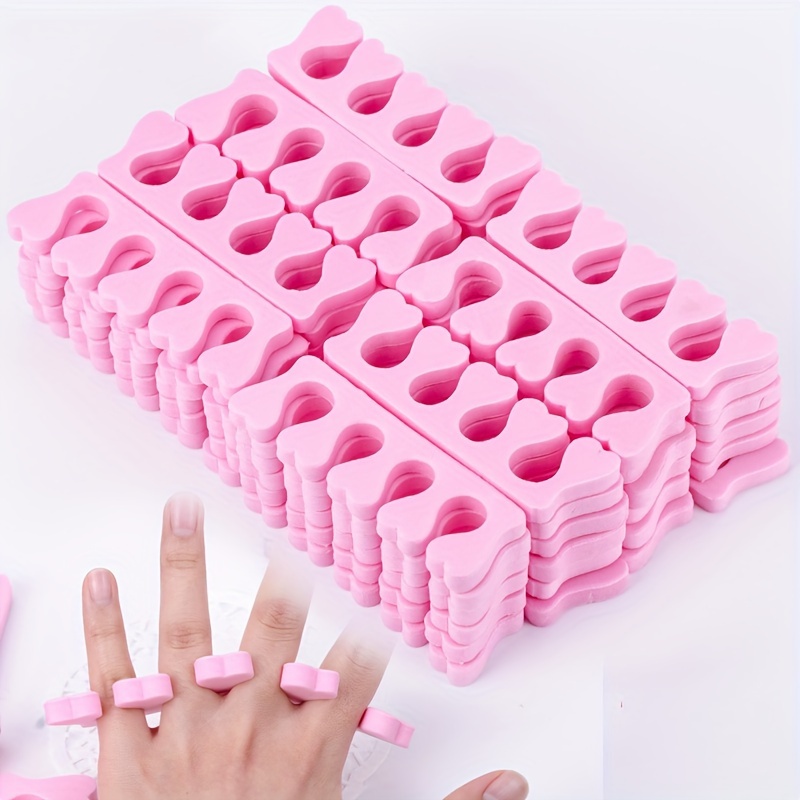 

easy-to-use" 100pcs Soft Pink Finger & Toe Separators - Comfortable Sponge Nail Art Tools For Manicure And Pedicure, Unisex