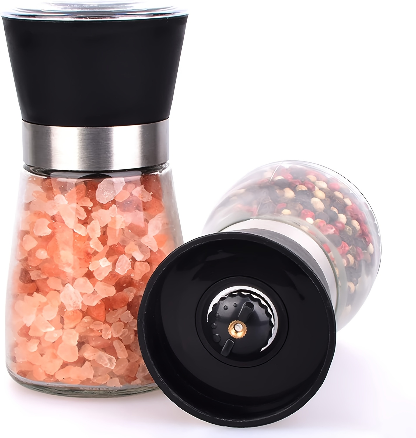 1pc hand grinder pepper salt spice grinder kitchen supply spice glass storage container practical kitchen gadgets details 5