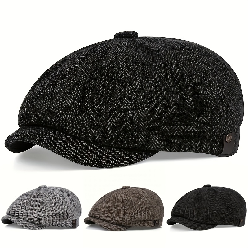 

Casquette Newsboy pour Hommes, Style , Chapeau Octogonal Tricoté, Polyester - 100%