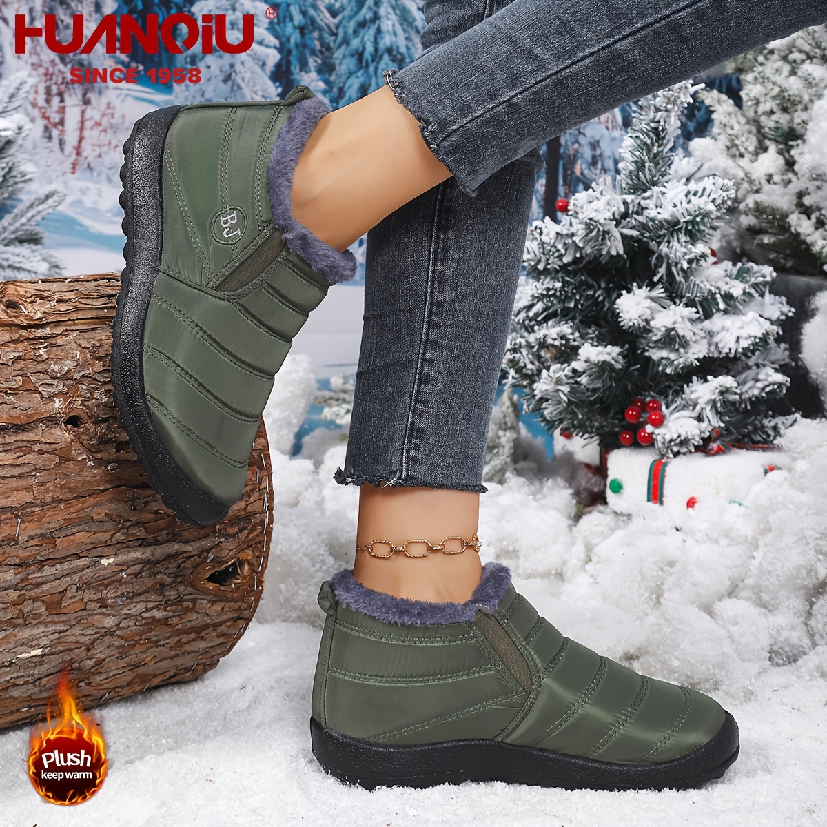 Men's Winter Snow Boots with Thickened Fleece