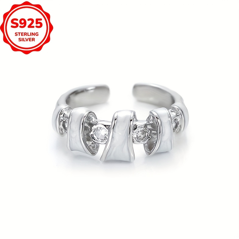 Hypoallergenic Irregular Zirconia Enamel Open Ring