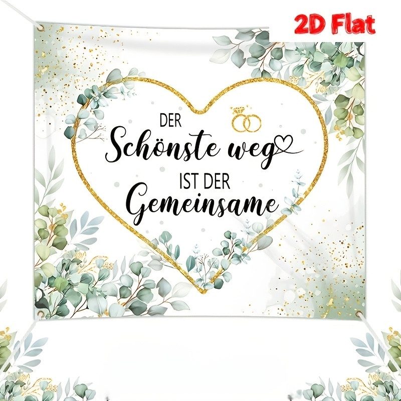 Image of 2d Flat, 2d Flat Banner, 1pc Wedding Heart Cut-out Banner - Suitable For Wedding Parties, Engagement Parties, Events, Fes, 2d Flat