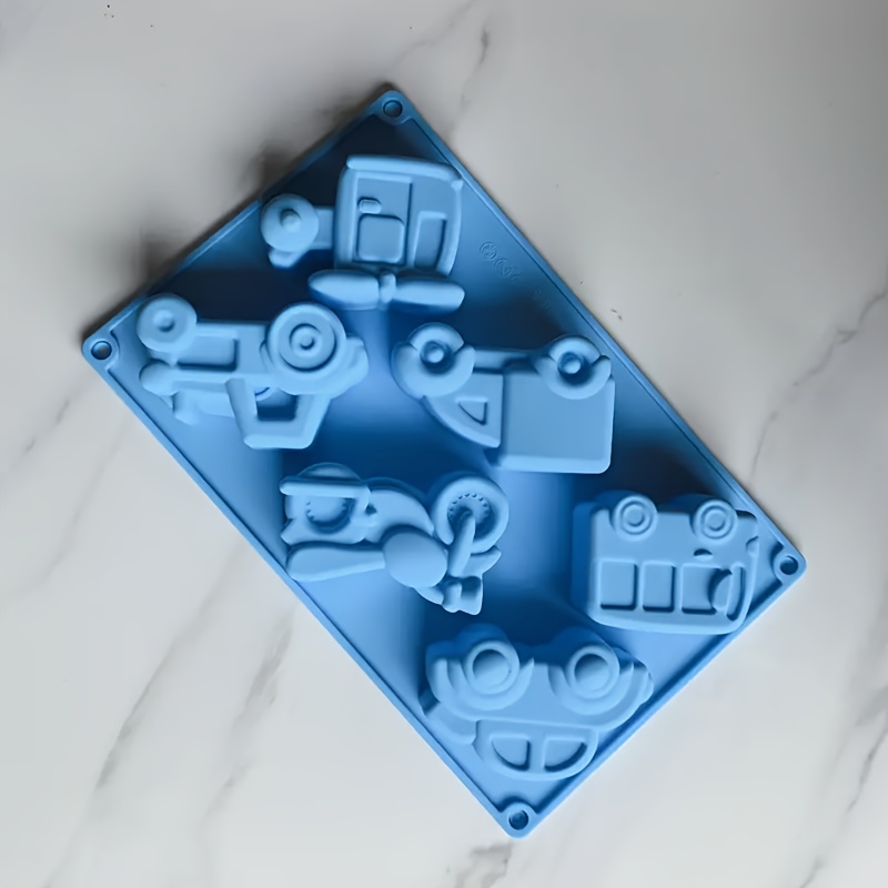 Image of Bakeware Blue Car Silicone Cake Mold, Diy Baking Mold, Handmade Mold, Silicone Mold, Baking Mold, Food Grade, Odorless, Foldable, Easy To Clean, Reusable, Suitable For