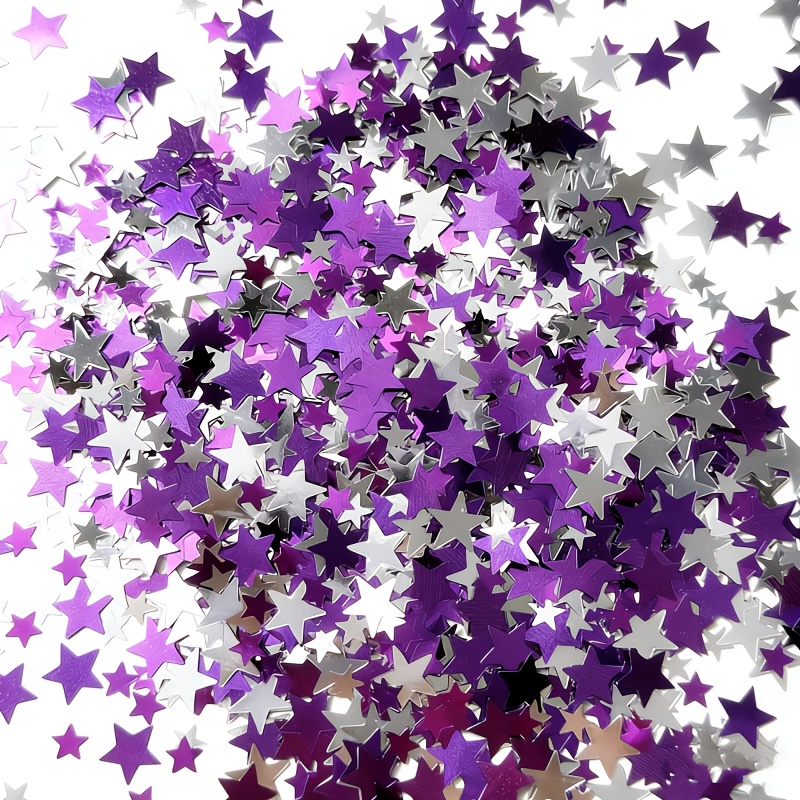 TEMU 6800pcs Of Shiny Metal Confetti In Of Purple Silver 10mm Stars, Perfect For 's Day Wreaths, Autumn And Winter Valentine's Celebrations, Pet