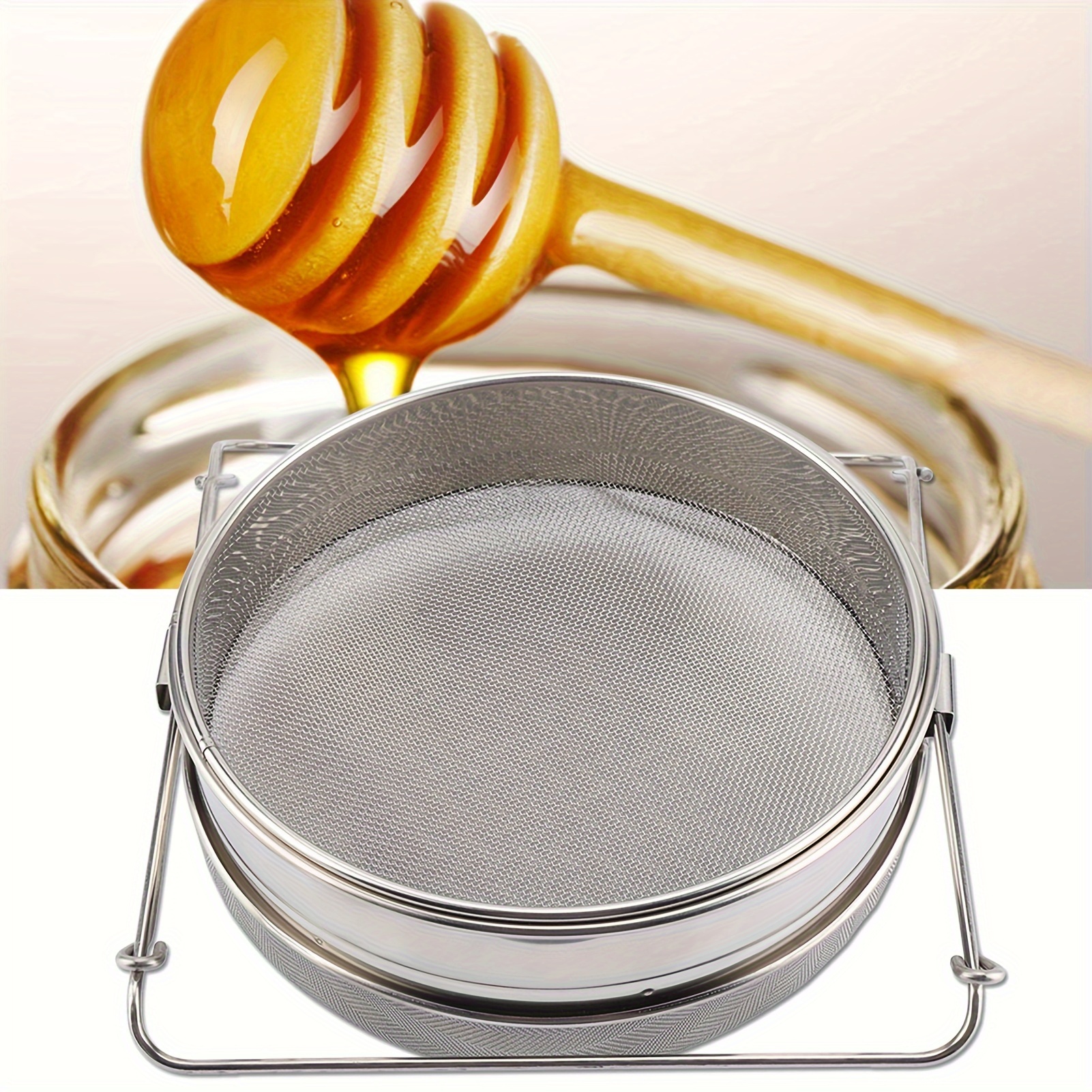 

Big Honey Filter, Stainless Steel Strainer Filter Sieve Apiary Beekeeping Equipment With Adjustable Arms, Fine Workmanship, Easy To Use