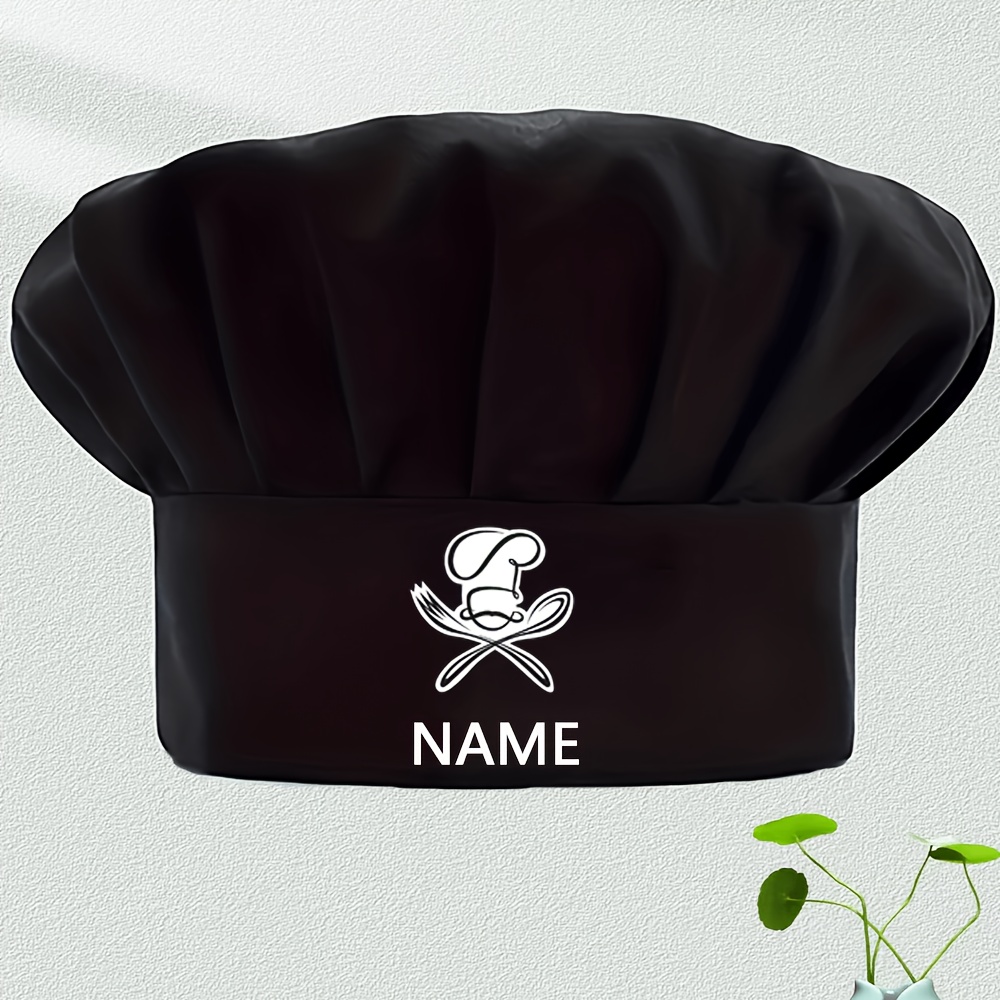 TEMU Customizable Chef Caps With Names/texts - Adjustable Pull-string Closure, Washable & Reusable Kitchen Hats Suitable For Catering, Bakeries,