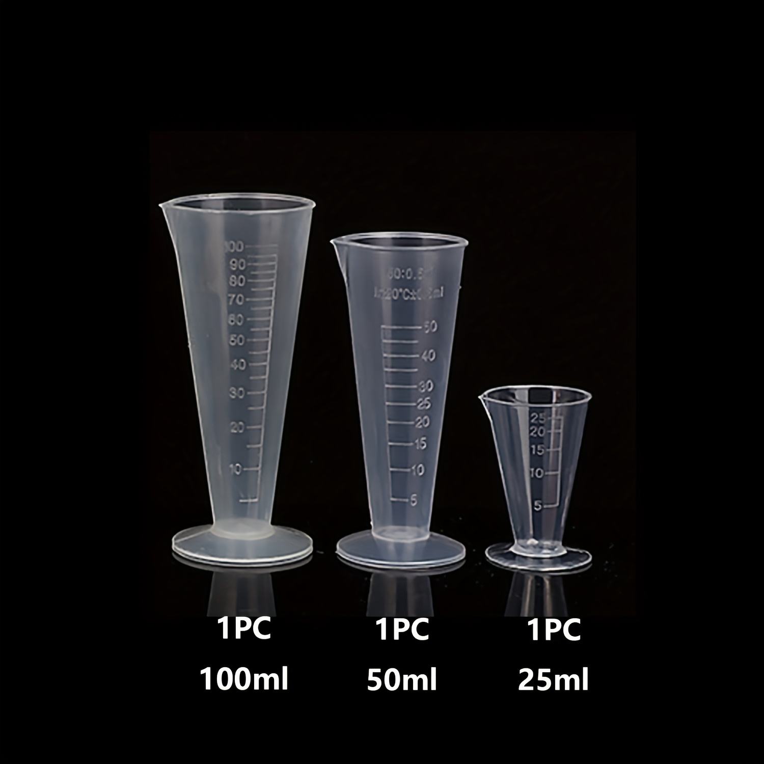 3/4/6pcs Tapered Measuring Cups For Liquid Measurement, Transparent Polypropylene Liquid Measuring Containers And Beakers