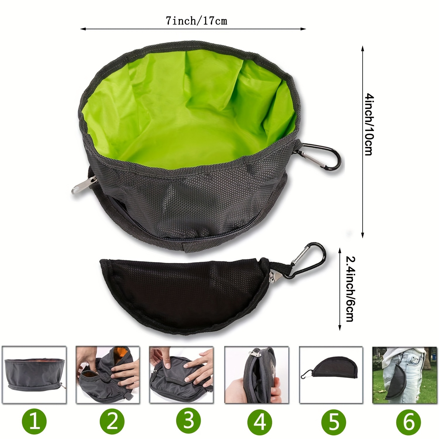 collapsible dog bowls portable and lightweight polyester foldable for food and water pet feeding mat for travel outdoor use details 0