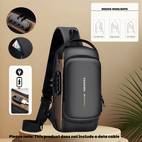 oxford fabric sling backpack with usb charging port adjustable strap casual outdoor crossbody bag for hiking and travel