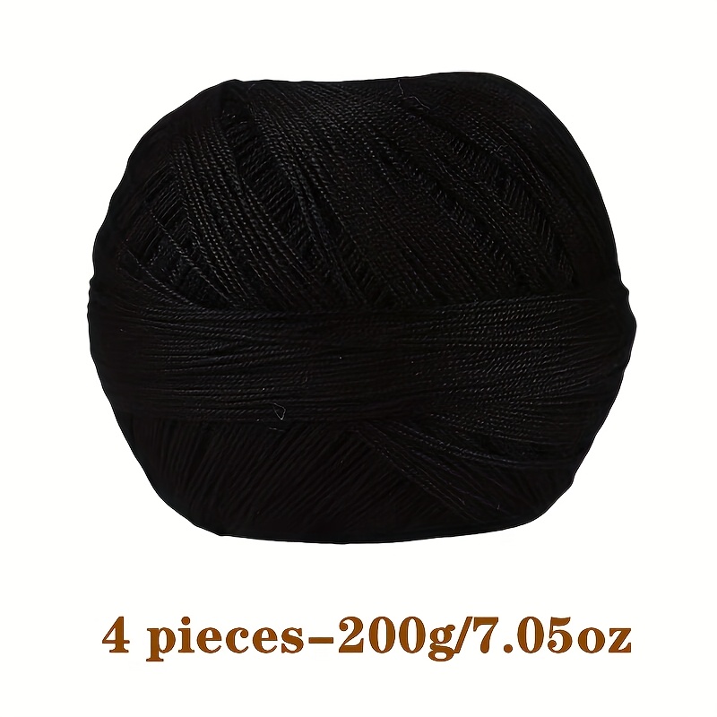 TEMU Lot de 4 de fil de dentelle mercerisée de qualité supérieure - , durable, pour et crochet de pulls, écharpes, châles, bonnets et plus, et adapté