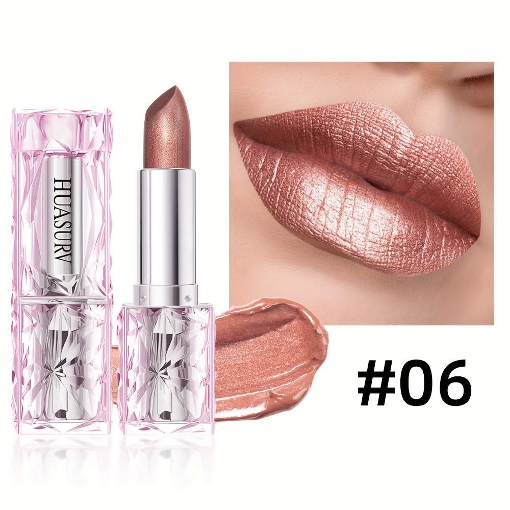 6 Waterproof Lipstick Set Long Lasting Moisturizing & Metallic Shine