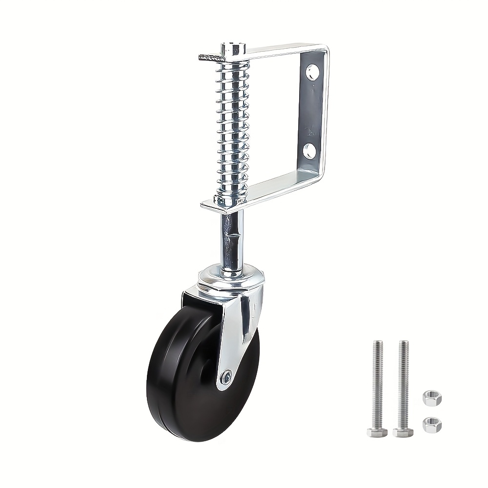 1pc 2pcs heavy duty spring loaded 4 inch rubber gate wheel suitable for residential and commercial gates 250 500 lbs loading capacity gate opener   strong material