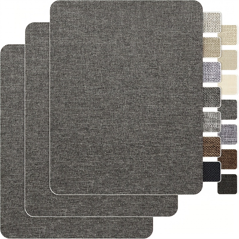 TEMU Patch de réparation en tissu de lin fin pour canapé, 3 pièces de 20,5*28 cm, autocollants, adaptés pour meubles, canapés, sièges, coussins et