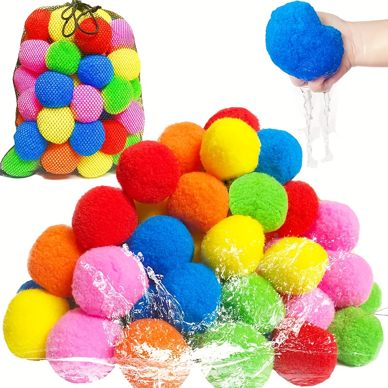 

50pcs Pool Party Sponge Ball Water Fight Toy Outdoor Water Balloon Toy