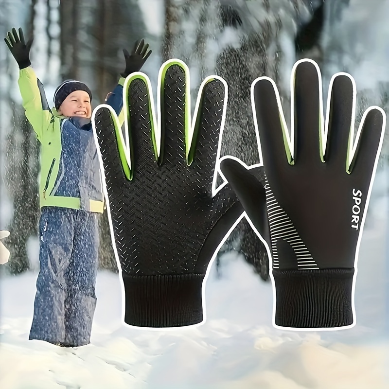 

' Winter Ski Gloves - Warm, Thick Fleece-lined For , & Waterproof, Outdoor Sports, Cycling & Hiking, 5-9