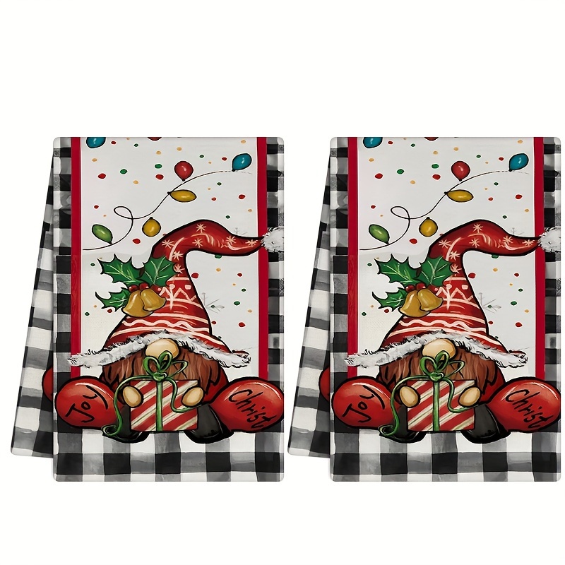 

Christmas Towels Set - 2pc Dish Cloths & , Patterned Polyester Dish Towels, For Christmas