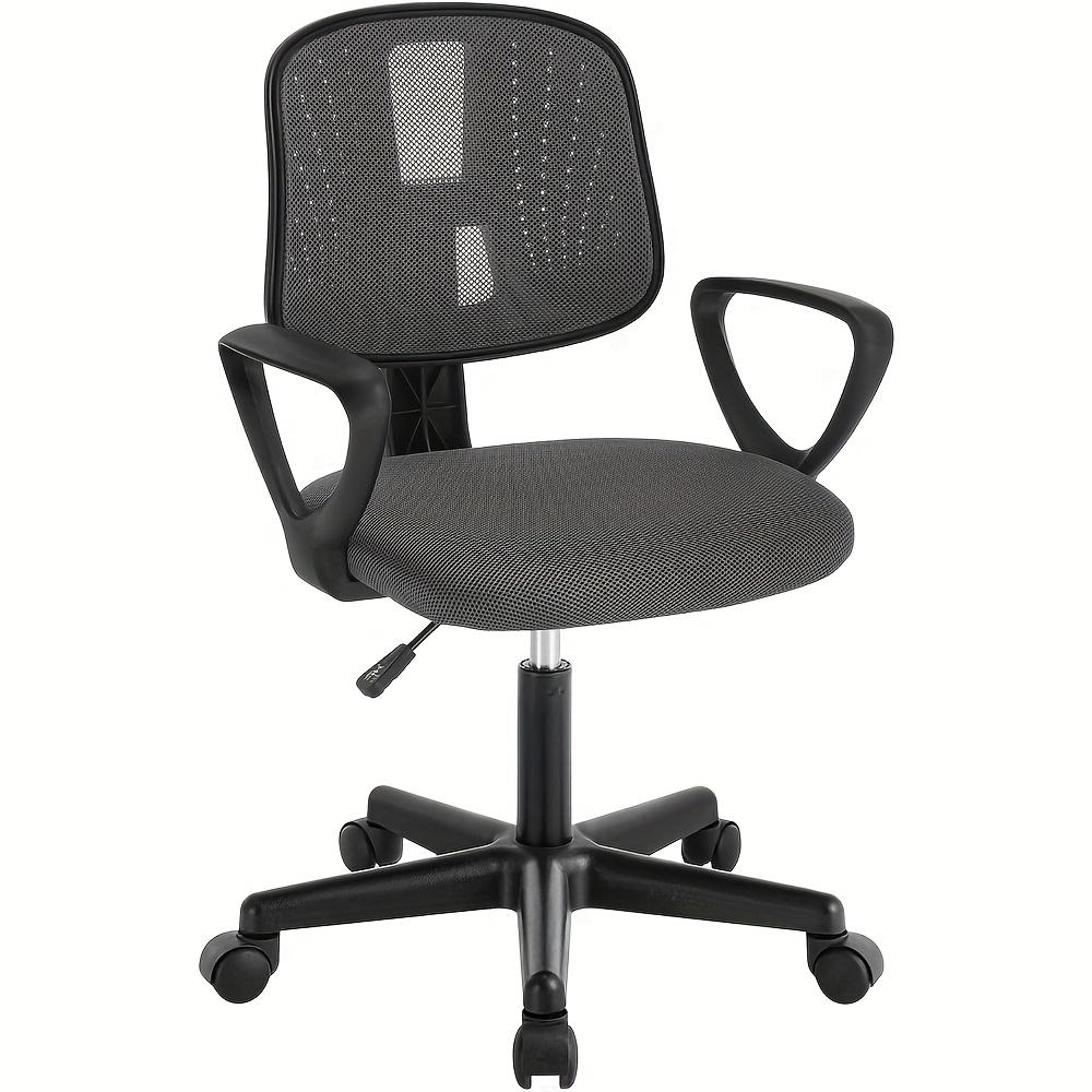 Image of Armchair, Teen Chair, Task Chair, Swivel Chair, Adjustable Height, With Castors, Armrests, Breathable Mesh Backrest, Suitable For Teen Rooms And Home Offices