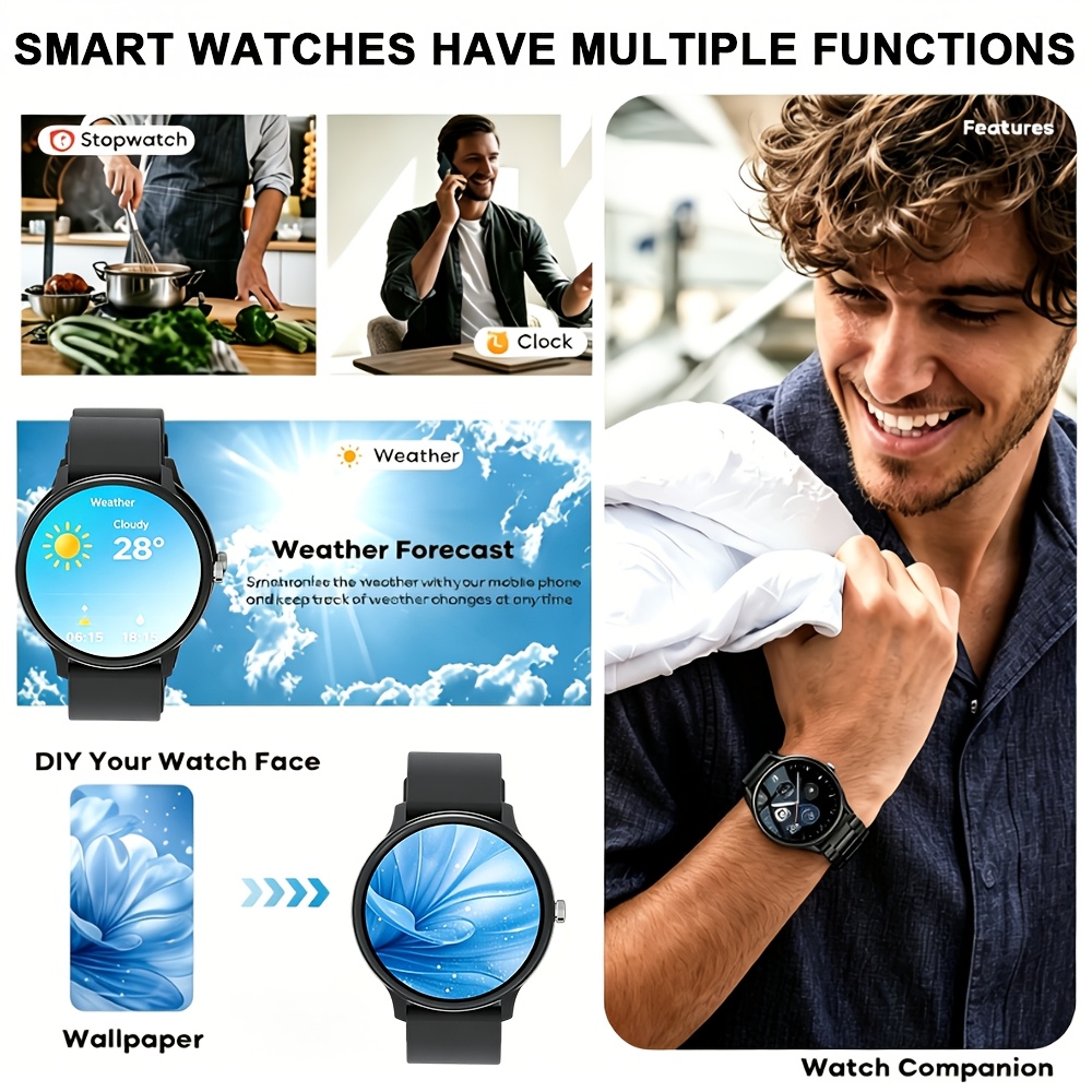 High Definition Color Screen Smartwatch with Wireless Calling & Notifications