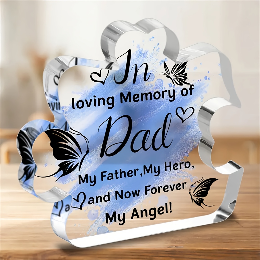 Image of [2d Flat] Father Gifts For Dad, For Dad Gifts From Daughter Son, Desk Decor - Birthday Christmas Gifts For Dad Who Want Nothing, Acrylic Puzzle Plaque