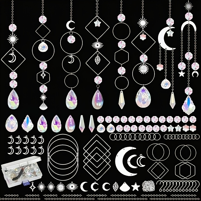 TEMU 228pcs Adult Sun Catcher And Craft Kit, Christmas Wedding Decor, Adult Art Craft Supplies, Home Decoration And Gift Hanging, Garden Concentrator