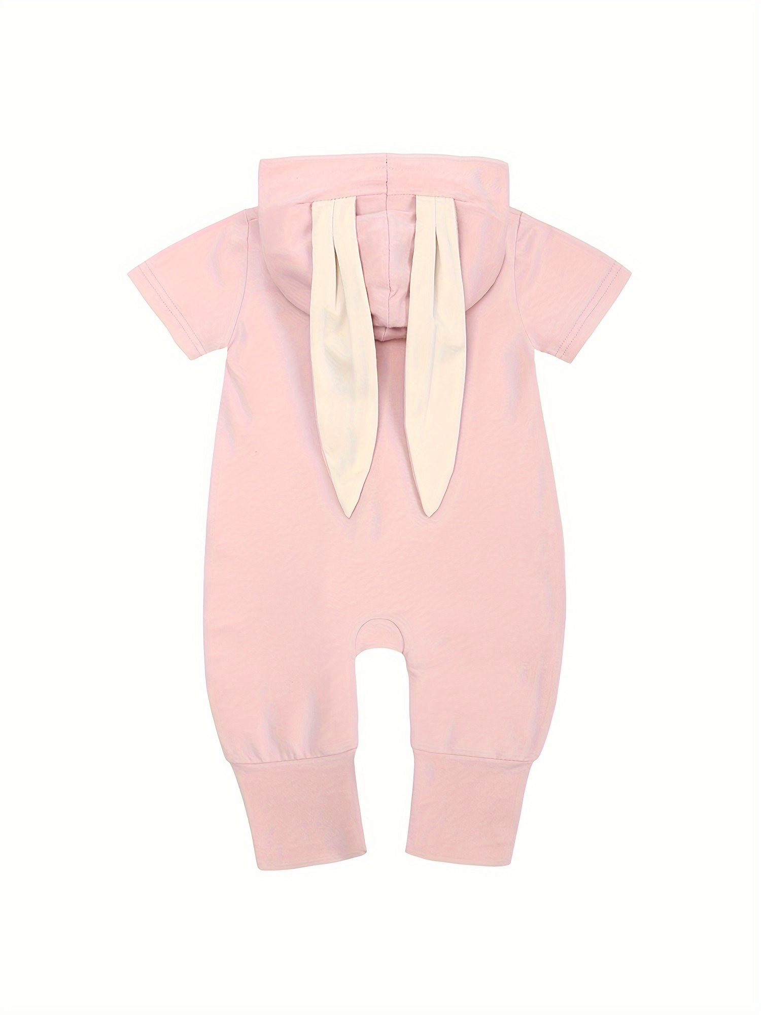 baby bunny hooded bodysuit easter short sleeve long pants zipper romper infant rabbit ear hoodies jumpsuit for toddler