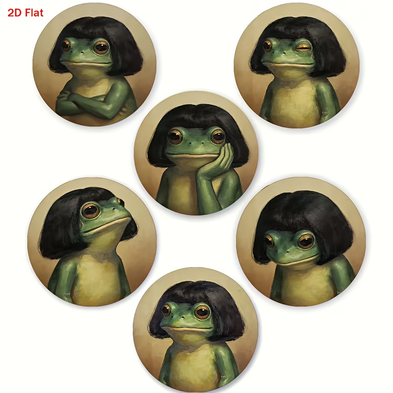 TEMU Set Of 6 Wooden Coasters Featuring A Humorous , Suitable For Family Gatherings, Cafes, Offices, And , Perfect For Home Decor And New Year Gifts
