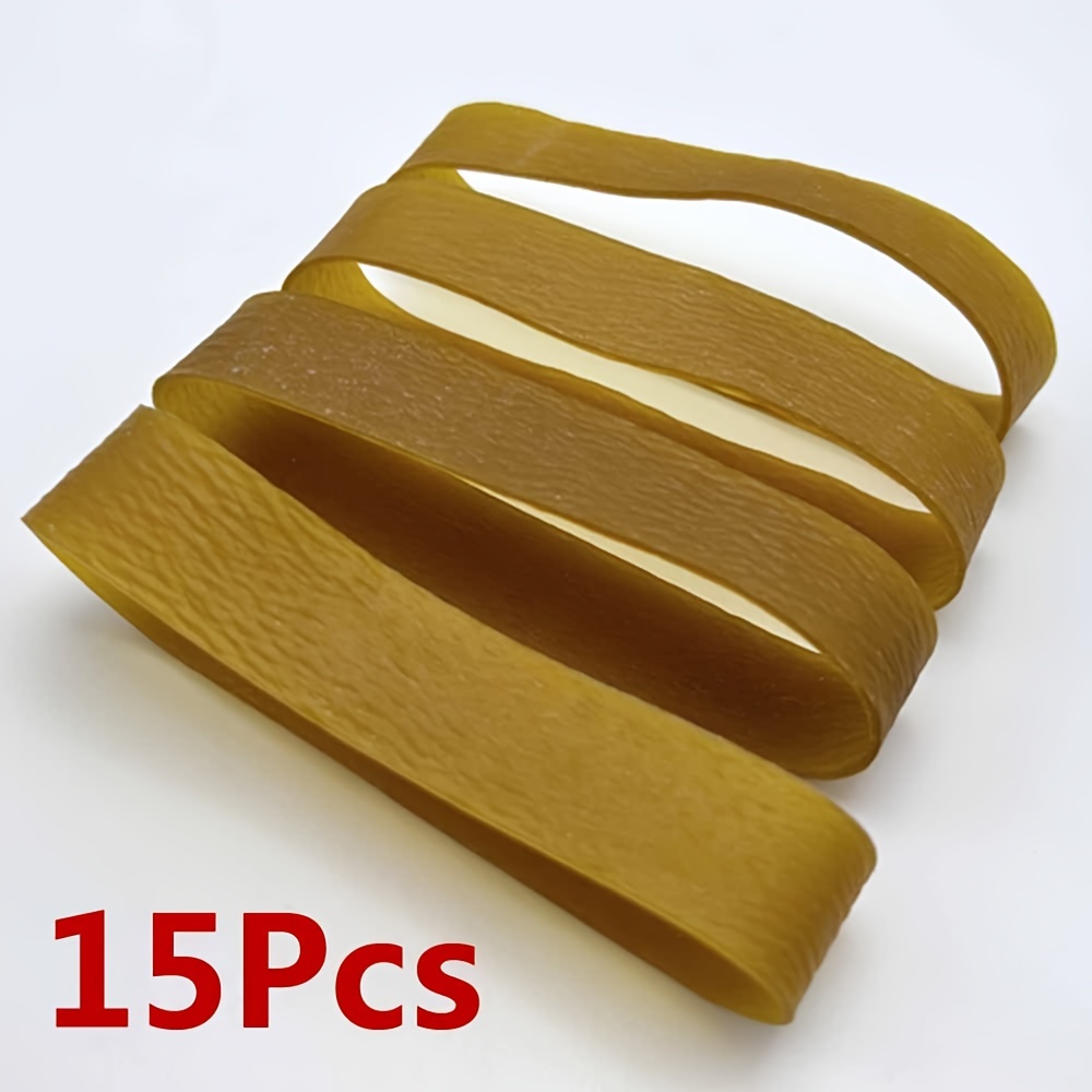 TEMU 15pcs 4.7" Yellow Stretchable Rubber Bands - Rings For Office, School & Home Stationery Organization, 12cm, Rubber Bands