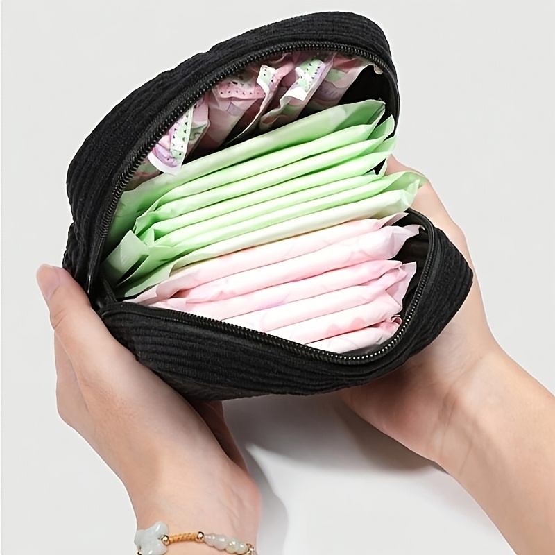 Image of Basic Life Practical Multi-functional Sanitary Pad Storage Pouch, Made Of Chenille Velvet With A Bohemian Style