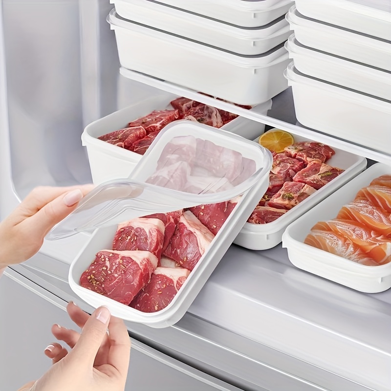 10 Stück Kühlschrank Frischhalteboxen aus Lebensmittelqualität mit Deckel (5 Stück Boxen und 5 Stück Deckel), 800 ml/28.41 oz, Vorbereitungs- und Aufbewahrungsboxen für Lebensmittel,