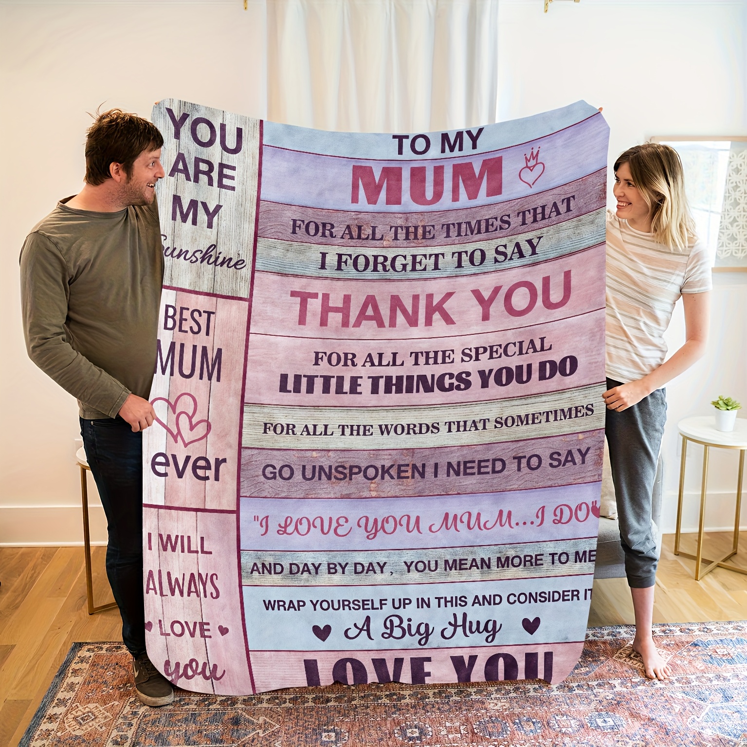 Cozy "for My Mum" Flannel Fleece Throw Blanket
