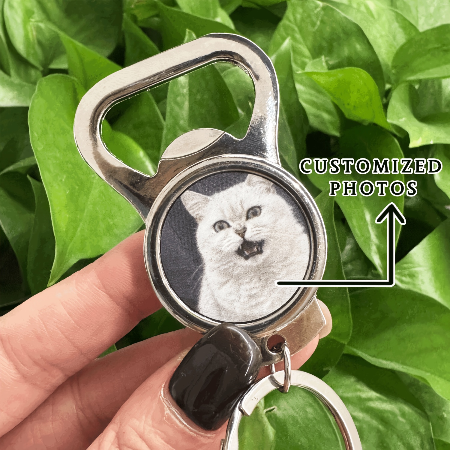 TEMU [customized Product] 1pc Customized Bottle Opener Keychain, Customized Pet Photos, Commemorative Gifts, Customized Family And Friend Photos,