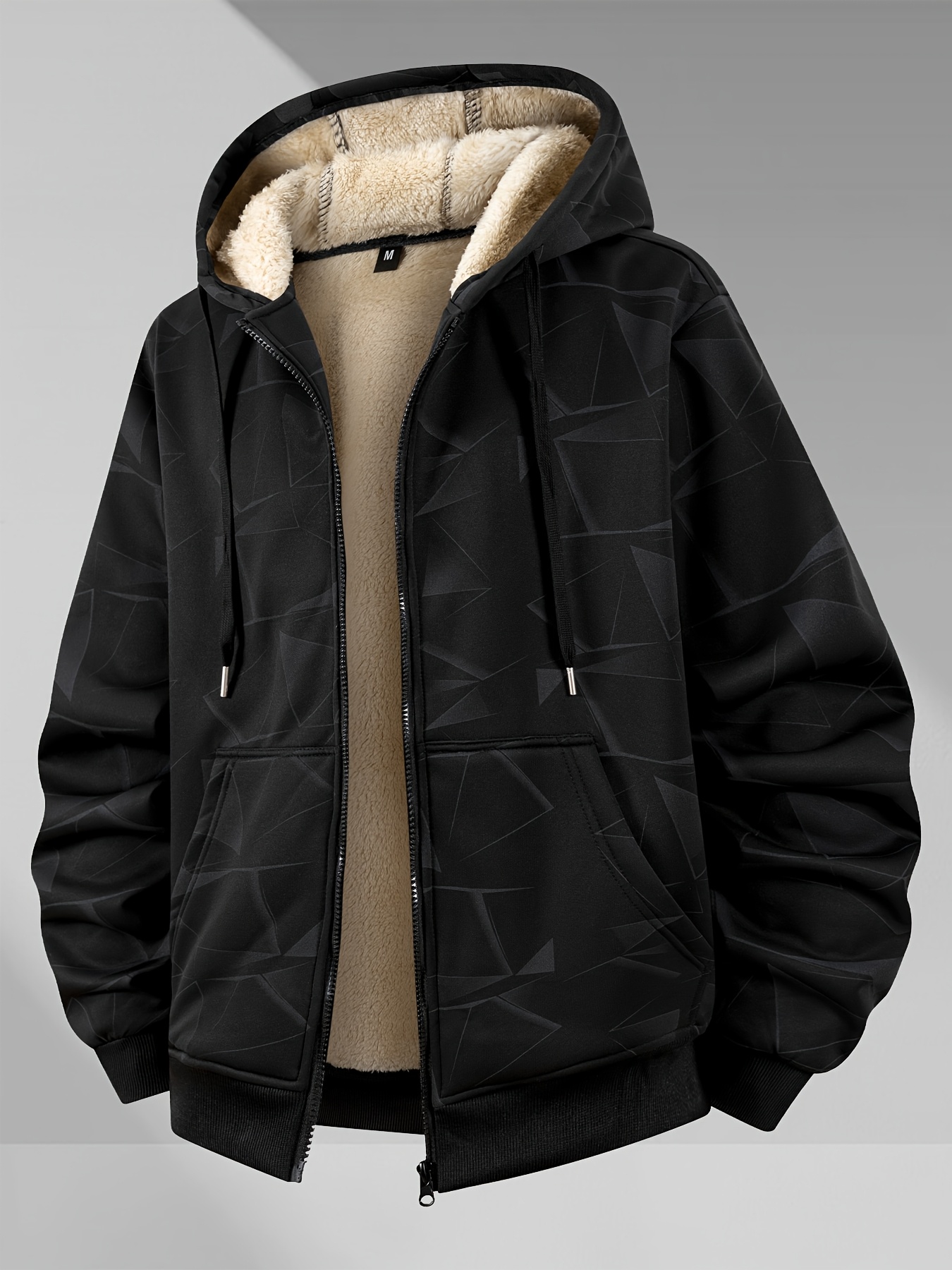 herren fleecejacke in großen größen kapuze kuschelige Temu