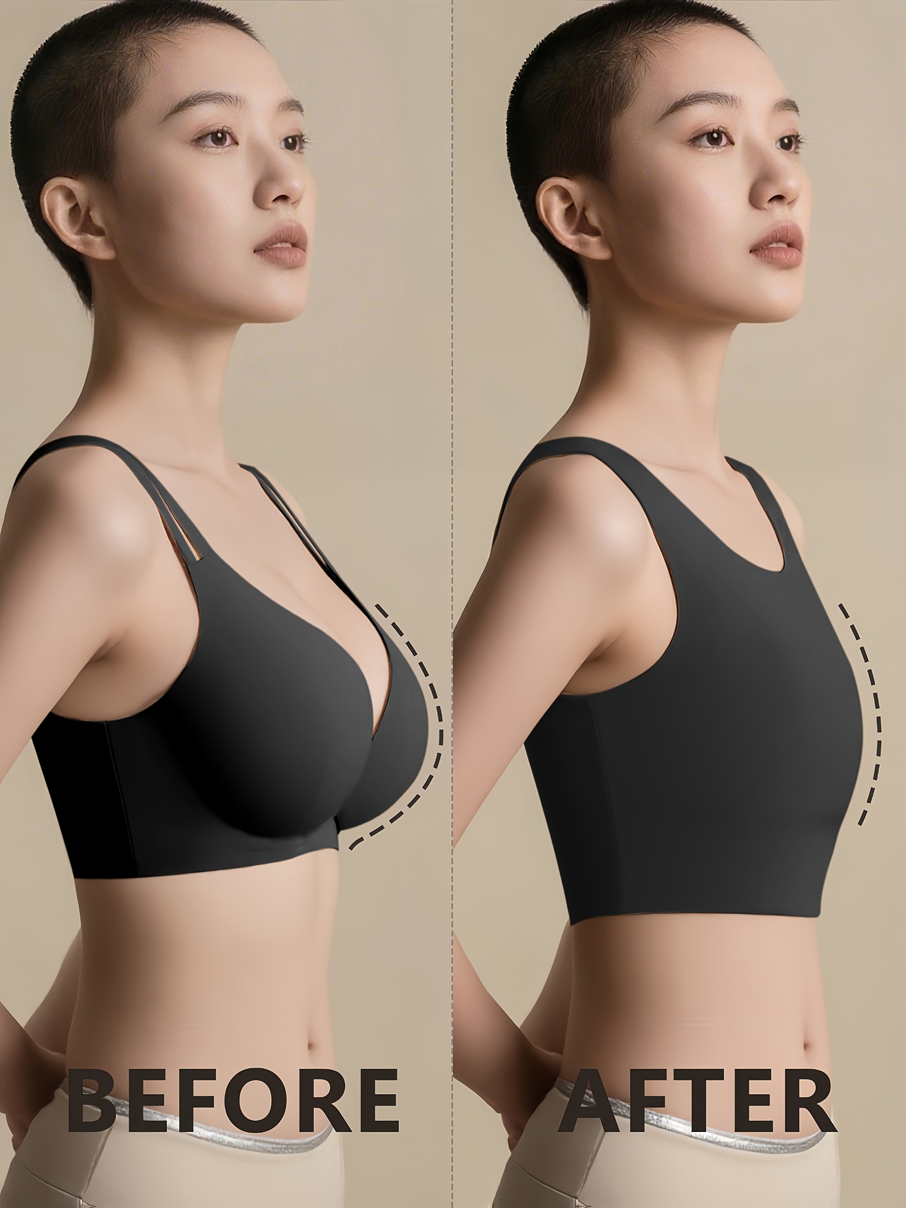 womens bra reduce breast size small corset bra for large breasts shockproof shapewear vest bra for sports look slimmer seamless no show wireless breathable comfortable thin padded casual