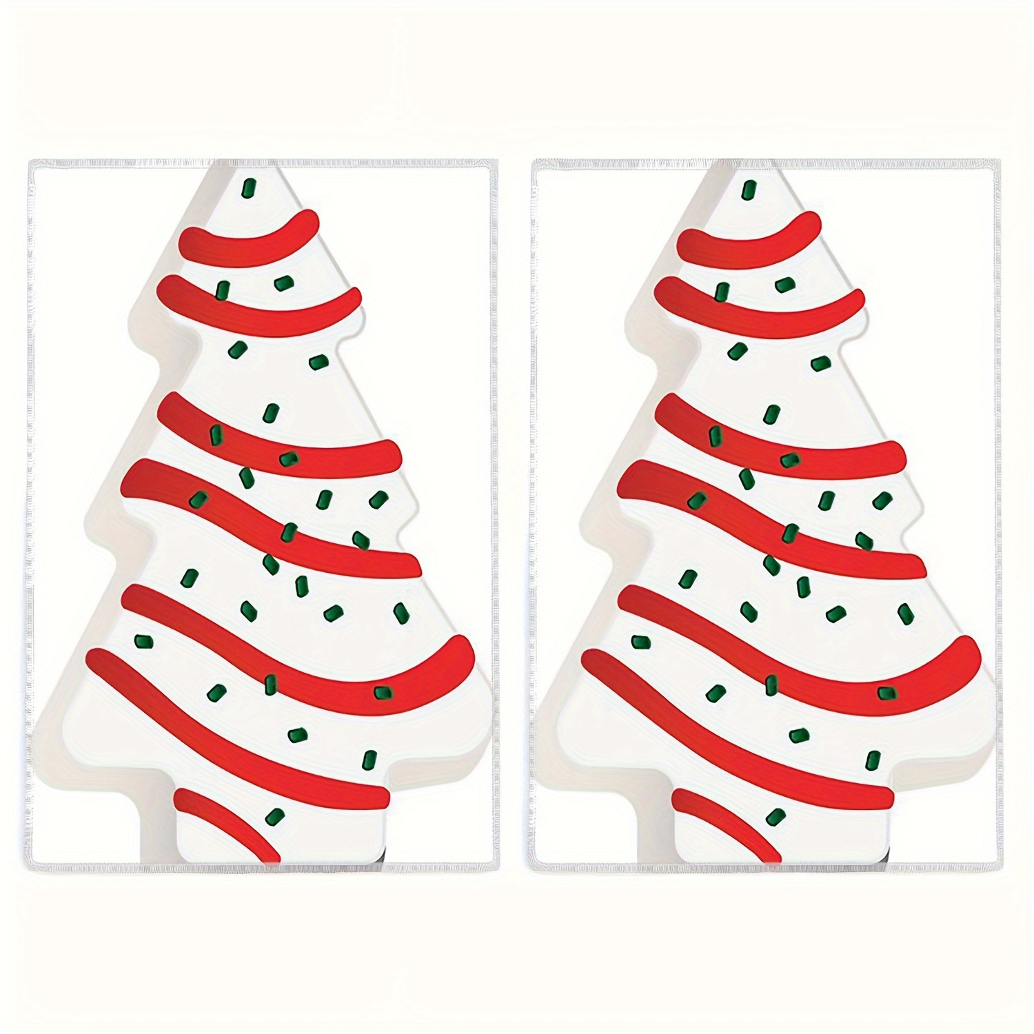 

2-pack Vintage Christmas Tree Cake Dish Towels - 17.7" .6" Absorbent And Machine Washable, Woven Patterned Polyester Kitchen Towels For Home Use, Decorative And , Holiday Themed