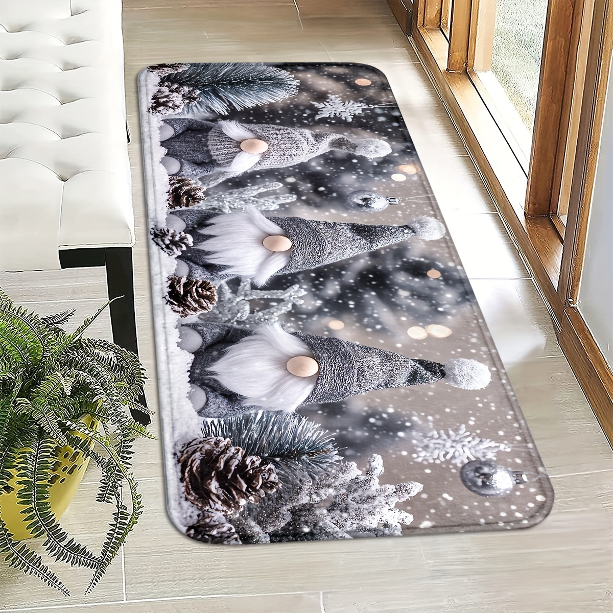 TEMU Christmas Dwarf Door Mats, Suitable For Indoor And Outdoor Door Mats, Bathroom Mats, Gifts For Moving Into , Christmas Decorations, Christmas