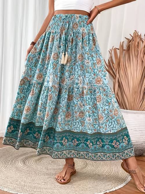 sturdy ak260309041 womens autumn drawstring waist tassel a line skirt