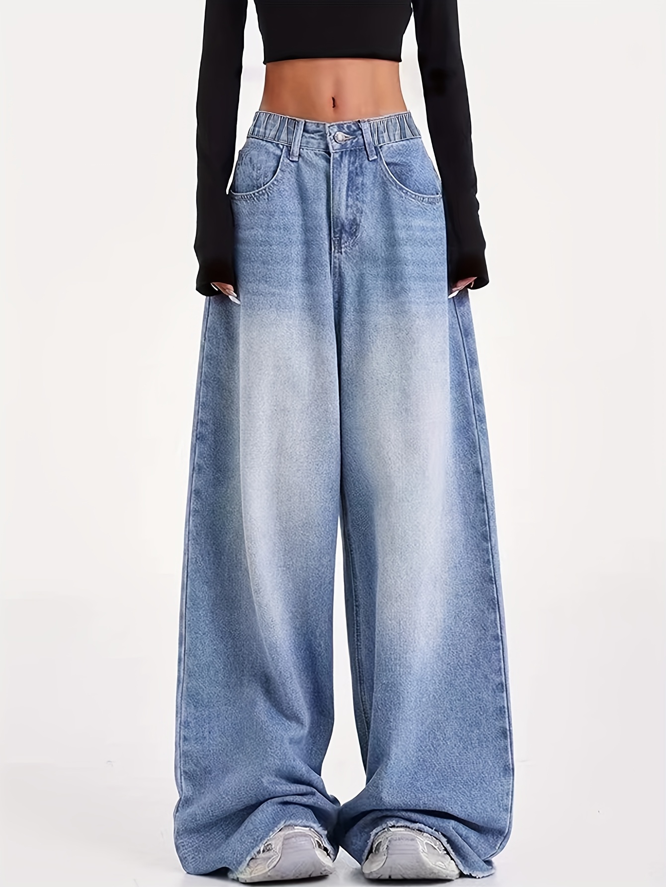 baggy blue jeans sold on Temu United States