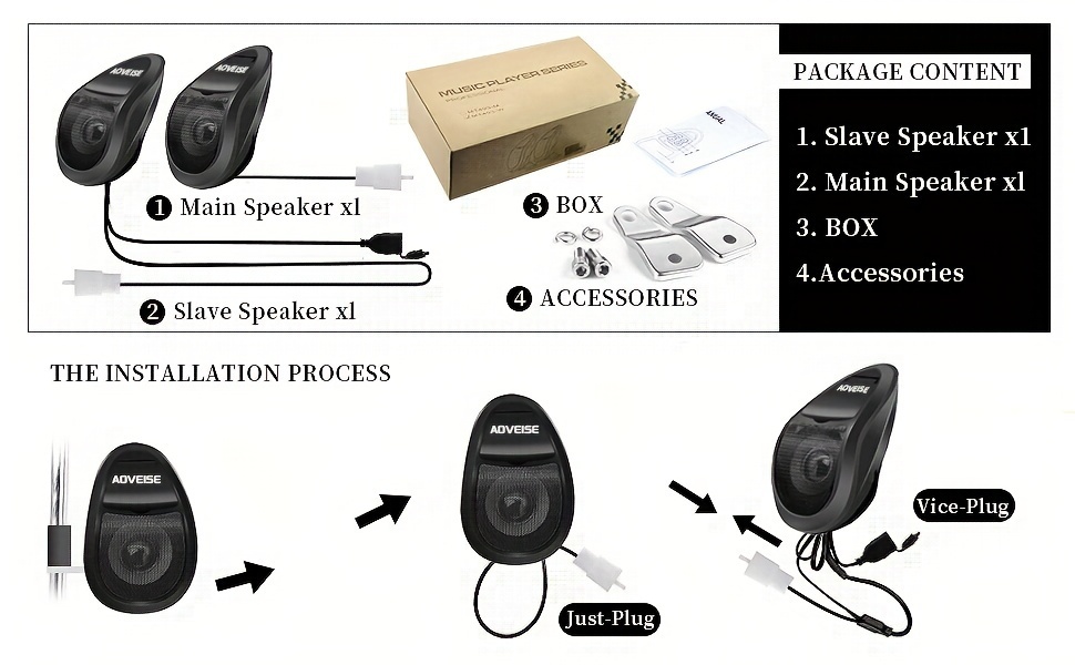 MP3 Wireless Radio with Light Modified Pedal Electric Car Speaker Power  Amplifier Stereo Speaker, Motorcycle Radio And Speakers, Speaker for