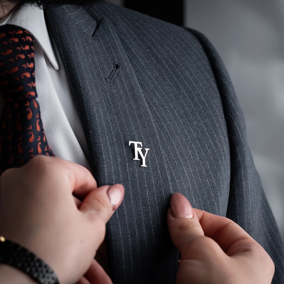 

Custom Brooch Pin, Elegant Double Letter Lapel Pin, Stainless Steel Personalized Monogram For Men's Suit Accessory, Minimalist Jewelry