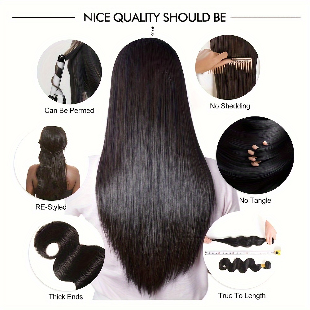straight bundles brazilian bone straight human hair 3 - Temu display picture 3