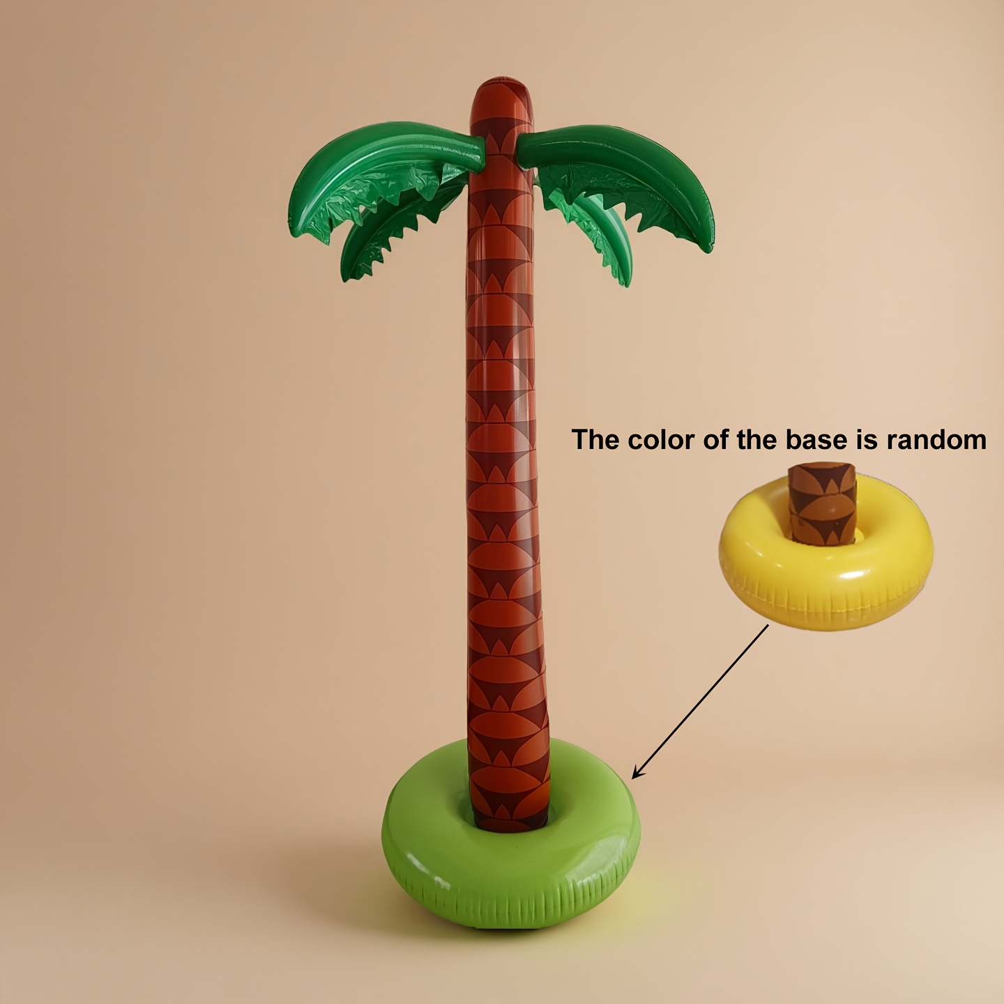 Image of 1pc Giant Inflatable Palm Tree Decorations, Durable Pvc Freestanding Palm Trees, Beach & Pool Party Decoration, Outdoor Tropical Decor For Summer Gatherings, Random Color Halloween