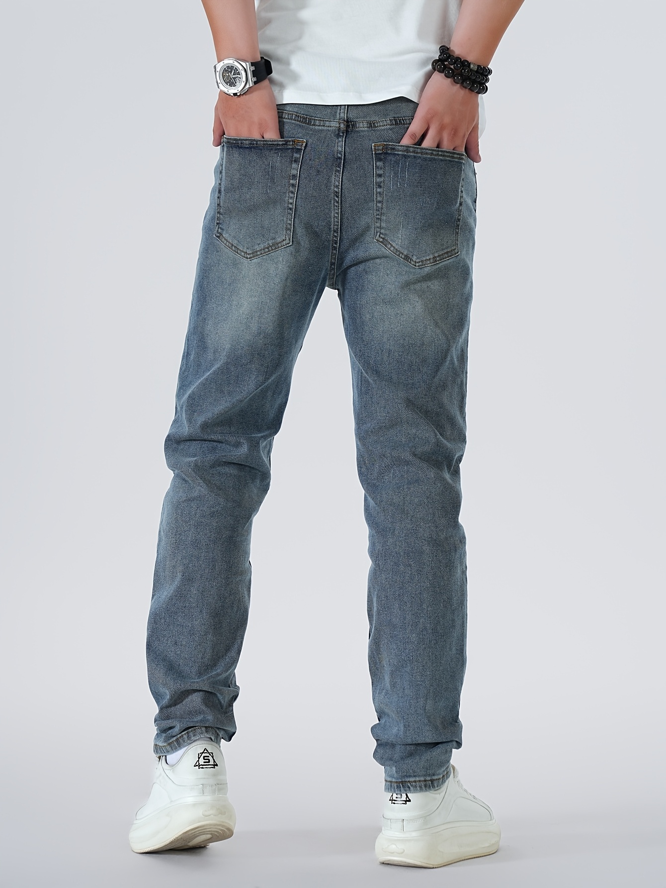 Men'S Elastic, Washable Denim Jeans That Can Be Worn in All Seasons, Featuring a Slim Fit Design, Perfect for Everyday Wear And Highly Versatile. #TB4273
