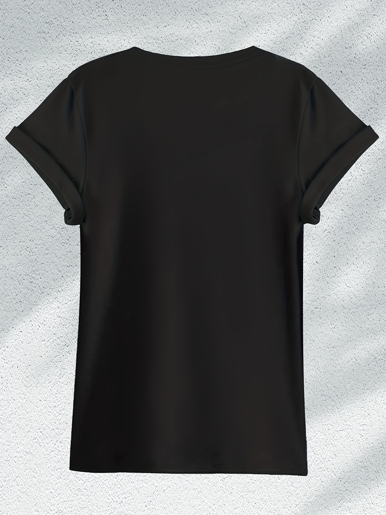 womens casual short sleeve t shirt solid color round neck Temu