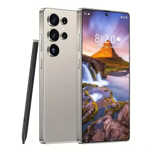 s25ultra android smartphone 6 8 inch dual 108mp 48mp cameras long lasting 6800mah battery fast charging otg function facial recognition unlocking stylus 12gb 512gb rom 5 android 14 os unlock cellphone