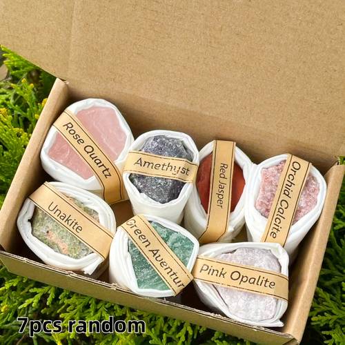 4pcs 7pcs random natural crystal mineral specimen box suitable for crystal jewelry carving specialty used as a crystal enthusiasts handmade jewelry decorative stones high quality minerals