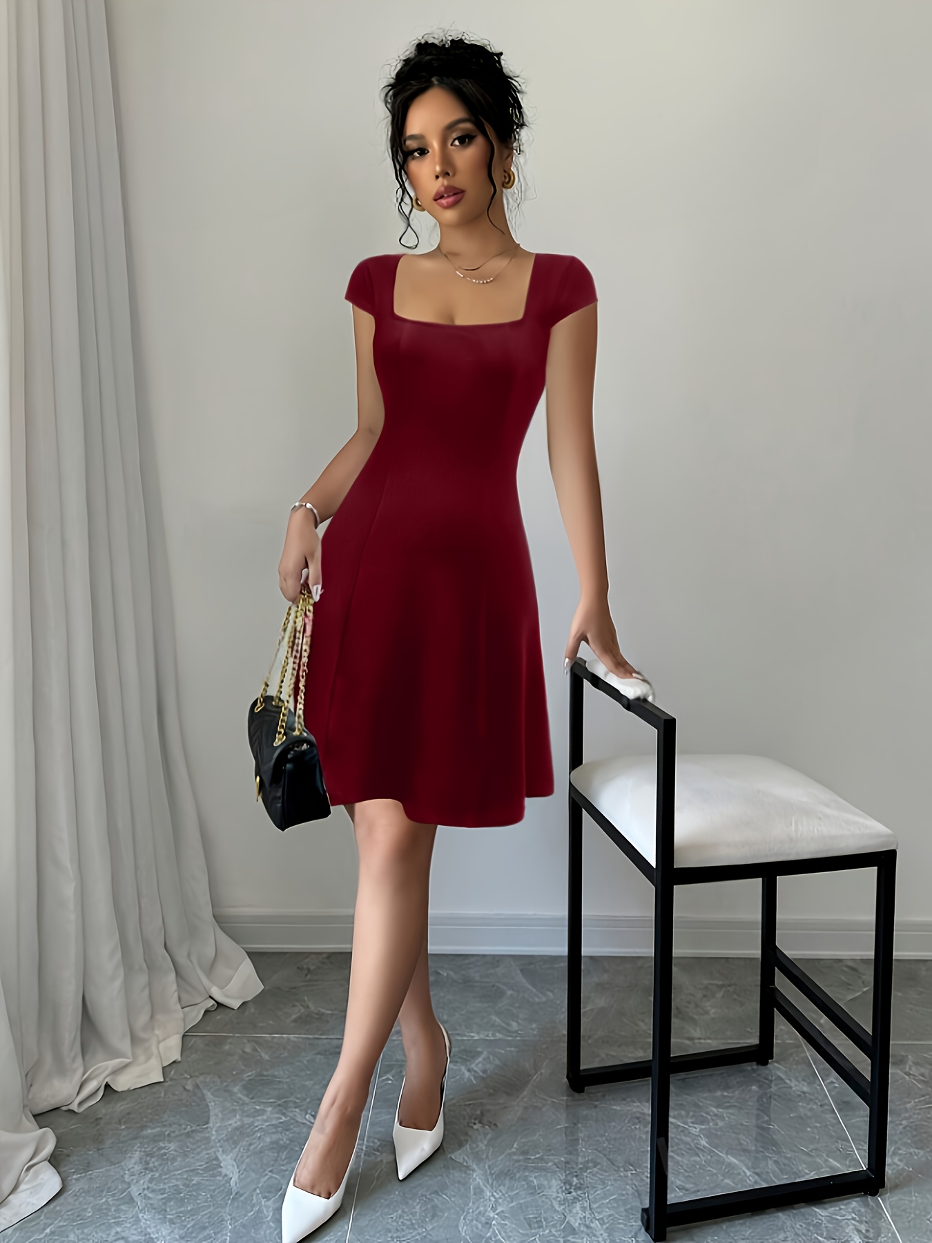 short red ruffle dress Ms Ruffles mini dress