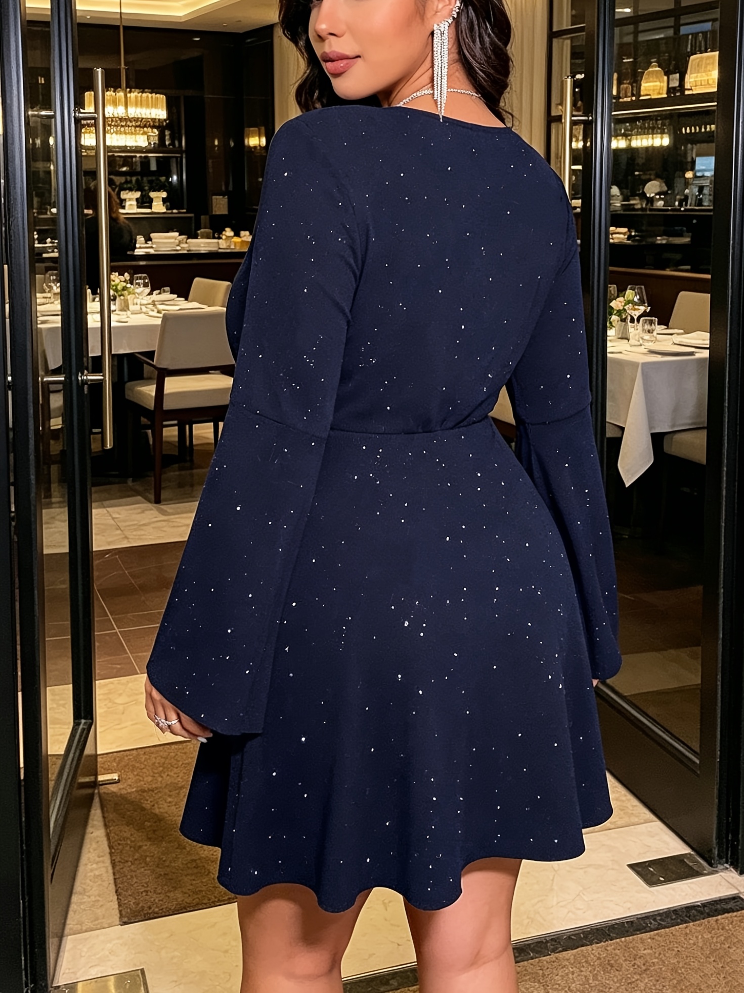 casual bridesmaid dresses plus size Cicinia Crew Neck Delicate Chiffon Prom Dresses, Sage organic wedding length design is accented Loft blue floral midi Color:Black/Parchment